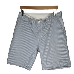 Polo Ralph Lauren Men's 36 Seersucker Shorts Blue White Stripe 100% Cotton